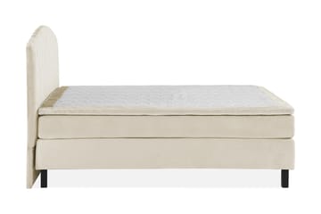 Princess Komplett Sängpaket – Kontinentalsäng 160x200 cm i Tyg med Sänggavel + Bäddmadrass med Fasthetsgrad Medium - Beige - Möbler - Säng - Kontinentalsäng