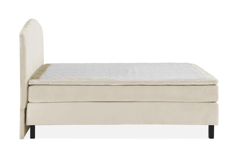 Princess Komplett Sängpaket – Kontinentalsäng 160x200 cm i Tyg med Sänggavel + Bäddmadrass med Fasthetsgrad Medium - Beige - Möbler - Säng - Kontinentalsäng