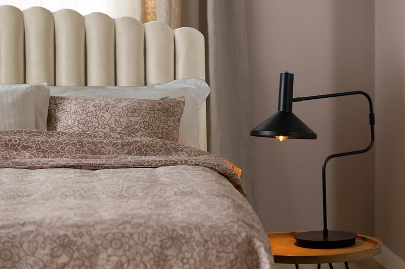 Princess Komplett Sängpaket – Kontinentalsäng 160x200 cm i Tyg med Sänggavel + Bäddmadrass med Fasthetsgrad Medium - Beige - Möbler - Säng - Kontinentalsäng