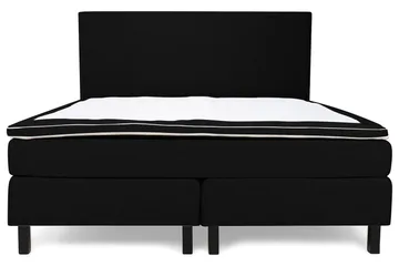 Princess Komplett Sängpaket – Kontinentalsäng 160x200 cm i Tyg med Sänggavel + Bäddmadrass med Fasthetsgrad Medium - Svart - Möbler - Säng - Kontinentalsäng