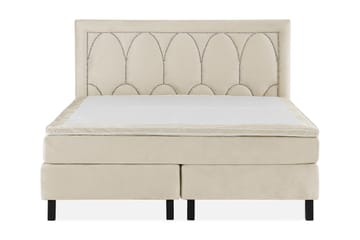Princess Komplett Sängpaket – Kontinentalsäng 180x200 cm med Sänggavel + Bäddmadrass - Ljusbeige - Möbler - Säng - Kontinentalsäng