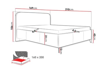 Raher Sängram 160x200 cm - Vit - Möbler - Säng - Sängram & sängstomme