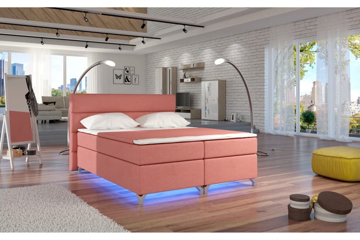 Ramsäng Lolloz 180x200 cm - Rosa - Komplett sängpaket - Kontinentalsäng