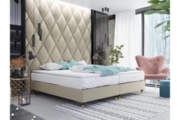 Adeliza Ramsäng 140x200 cm - Sammet/Beige/Trä/Metall - Möbler - Säng - Ramsäng