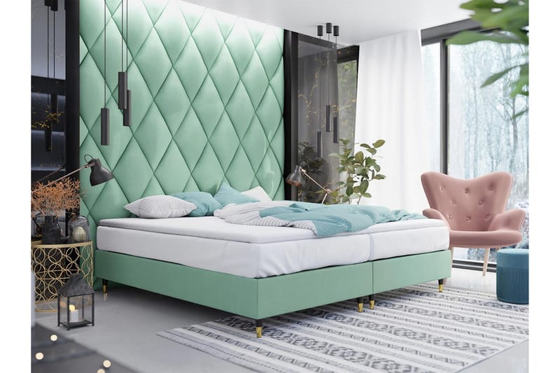 Adeliza Ramsäng 140x200 cm - Sammet/Ljusgrön/Trä/Metall - Möbler - Säng - Ramsäng