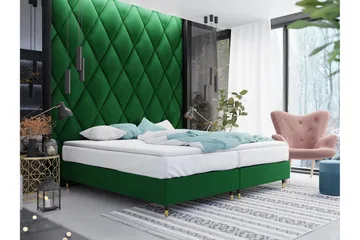 Adeliza Ramsäng 140x200 cm - Sammet/Mörkgrön/Trä/Metall - Möbler - Säng - Ramsäng