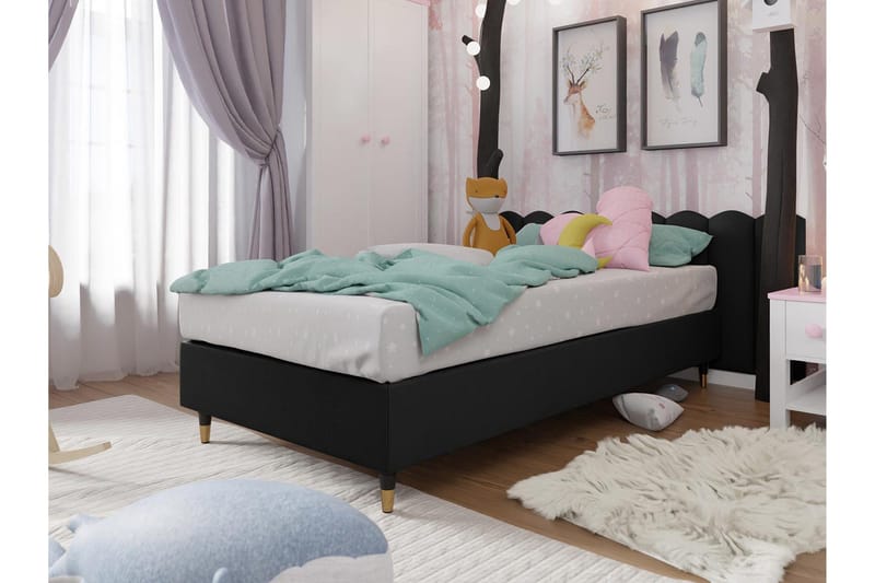 Adeliza Ramsäng 80x200 cm - Konstläder/Svart/Trä/Metall - Möbler - Säng - Ramsäng