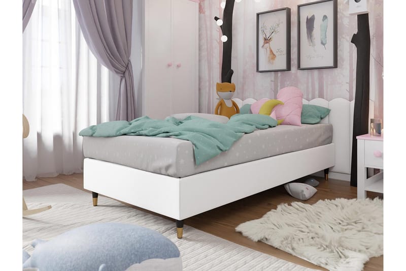 Adeliza Ramsäng 80x200 cm - Konstläder/Vit/Trä/Metall - Möbler - Säng - Ramsäng