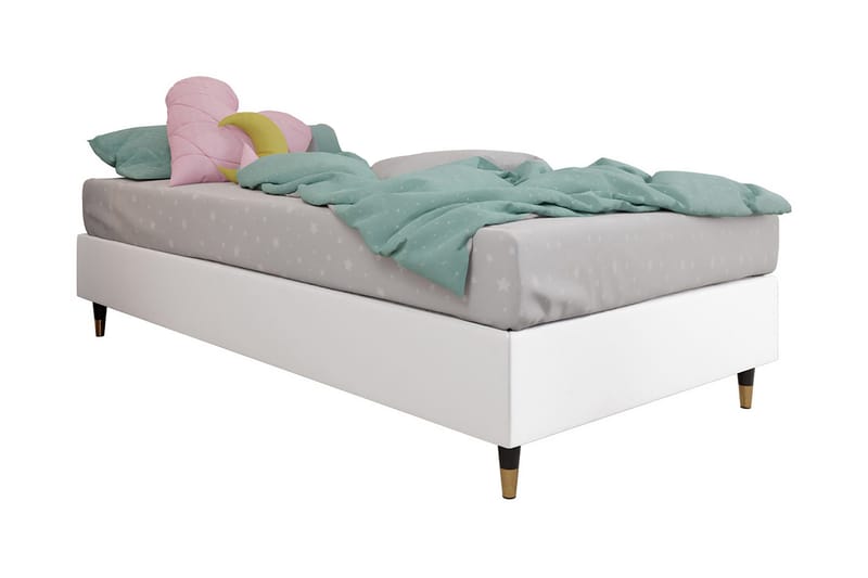 Adeliza Ramsäng 80x200 cm, Konstläder/Vit/Trä/Metall