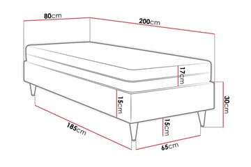 Adeliza Ramsäng 80x200 cm - Sammet/Blå/Trä/Metall - Möbler - Säng - Ramsäng