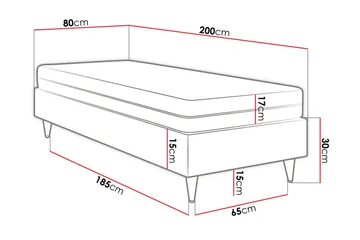 Adeliza Ramsäng 80x200 cm - Sammet/Mörkgrön/Trä/Metall - Möbler - Säng - Ramsäng