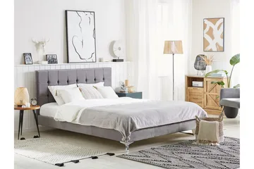 Amberta Ramsäng 140x200 cm - Sammet/Grå - Möbler - Säng - Ramsäng