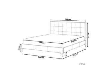 Amberta Ramsäng 140x200 cm - Sammet/Grå - Möbler - Säng - Ramsäng