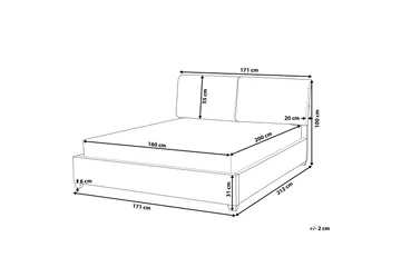 Belfort Dubbelsäng 160|200 cm - Beige - Möbler - Säng - Sängram & sängstomme