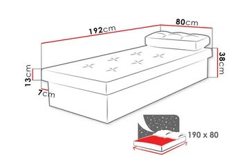 Berta Ramsäng 192x80x38 cm - Blå/Vit - Möbler - Säng - Ramsäng