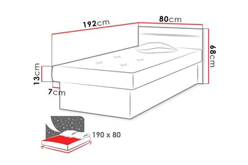 Berta Ramsäng 192x80x68 cm - Vit - Möbler - Säng - Sängram & sängstomme