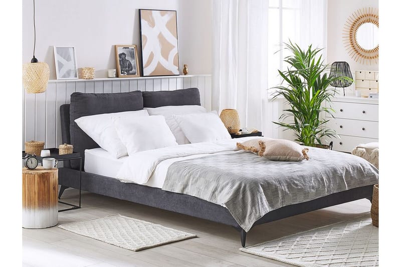 Emelle Ramsäng 180x200cm - Sammet/Mörkgrå - Möbler - Säng - Ramsäng