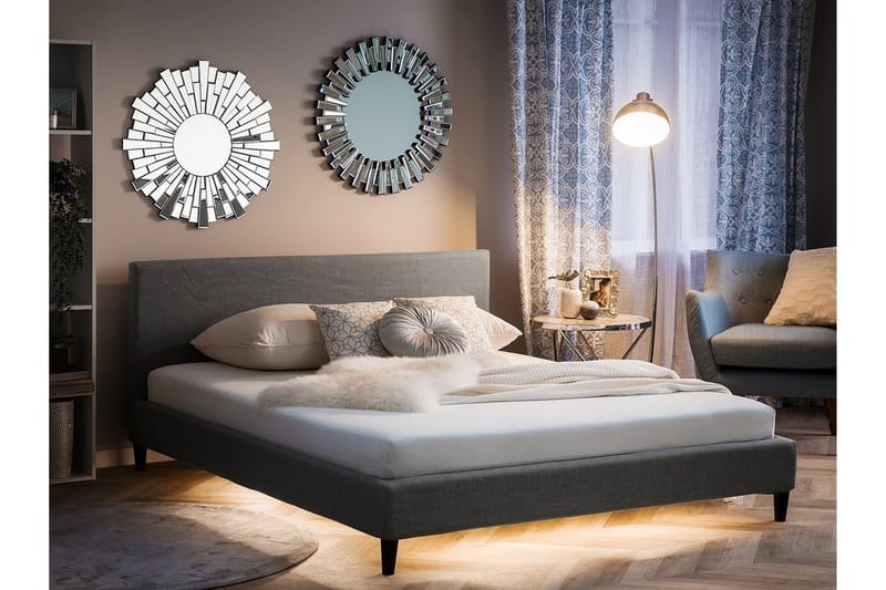 Fitou Dubbelsäng 160 200 cm - Grå - Möbler - Säng - Ramsäng