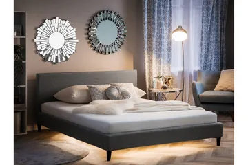 Fitou Dubbelsäng 160 200 cm - Grå - Möbler - Säng - Sängram & sängstomme