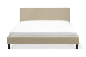 Fitou Sängram 160x200 cm i Tyg med Sänggavel - Beige - Möbler - Säng - Sängram & sängstomme