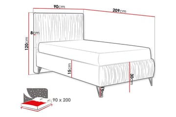 Gortin Ramsäng 90x200 cm - Möbler - Säng - Ramsäng