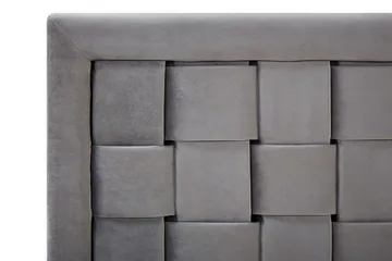 Holabo Komplett Sängpaket 140x200 cm i Sammet med Sänggavel + Bäddmadrass - Grå - Möbler - Säng - Sängram & sängstomme