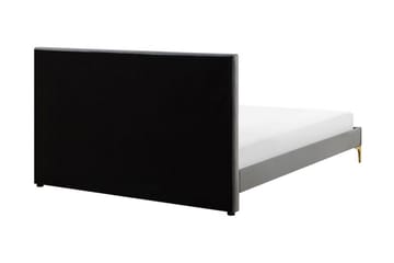 Holabo Komplett Sängpaket 140x200 cm i Sammet med Sänggavel + Bäddmadrass - Grå - Möbler - Säng - Sängram & sängstomme