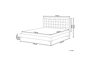 Holabo Komplett Sängpaket 140x200 cm i Sammet med Sänggavel + Bäddmadrass - Grå - Möbler - Säng - Sängram & sängstomme
