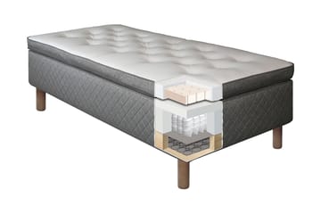 Komplett Sängpaket Ramsäng Kilmer 90x200 Medelfast Latex - Grå - Möbler - Säng - Ramsäng