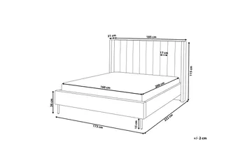 Krukö Dubbelsäng 160x200 cm - Grå - Möbler - Säng - Sängram & sängstomme