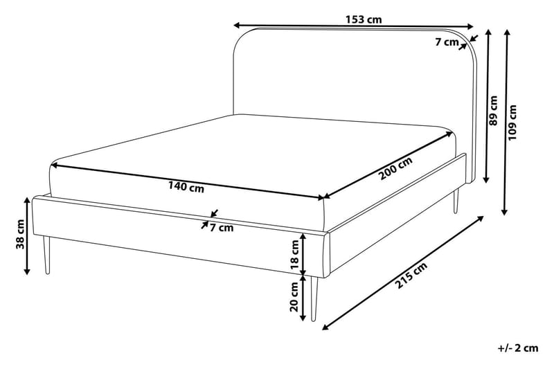 Larochelle Dubbelsäng 140x200 cm - Gul - Möbler - Säng - Ramsäng