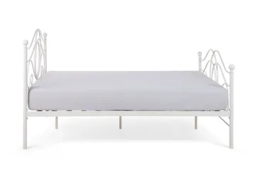 Lyra Dubbelsäng 160x200 cm i Metall med Sänggavel - Vit - Möbler - Säng - Sängram & sängstomme