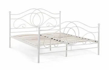 Lyra Dubbelsäng 160x200 cm i Metall med Sänggavel - Vit - Möbler - Säng - Sängram & sängstomme