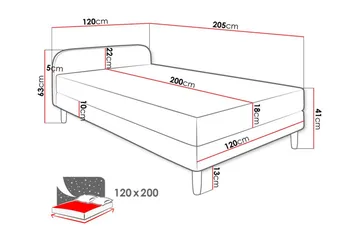 Midfeld Ramsäng 120x200 cm - Möbler - Säng - Sängram & sängstomme