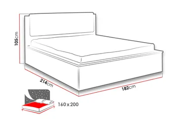Najera Ramsäng 160x200 cm - Trä/Svart - Möbler - Säng - Sängram & sängstomme