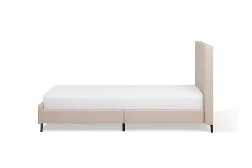 Nattaro Sängram 90x200 cm i Tyg med Sänggavel - Beige - Möbler - Säng - Sängram & sängstomme