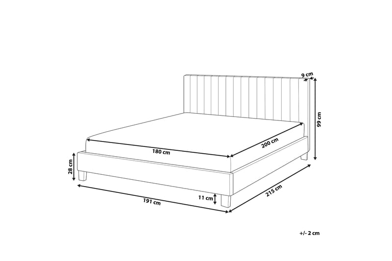 Poitiers Ramsäng 180x200cm - Ljusgrå - Möbler - Säng - Ramsäng