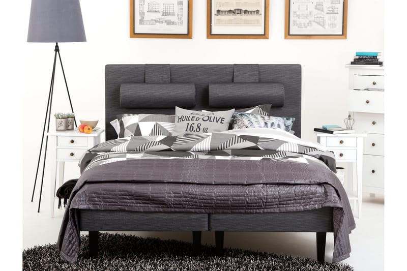 Prime Komplett Sängpaket 160x200 cm - Mörkgrå - Möbler - Säng - Ramsäng