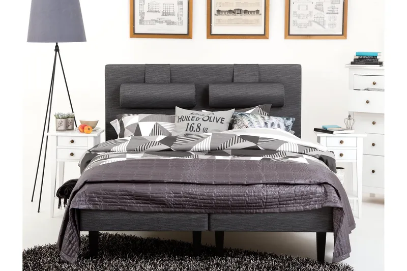 Prime Komplett Sängpaket 160x200 cm - Mörkgrå - Möbler - Säng - Ramsäng