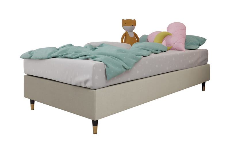 Ramsäng Forenza 120x200 cm - Sammet/Beige/Trä/Metall - Möbler - Säng - Ramsäng