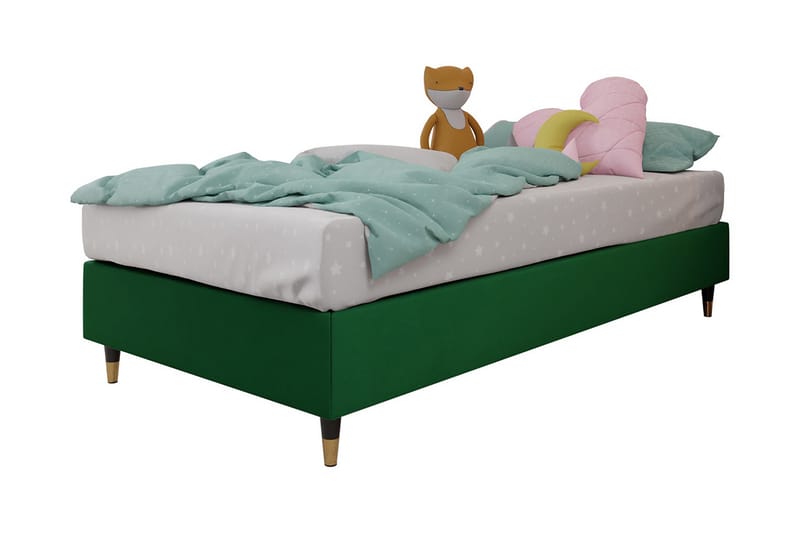 Ramsäng Forenza 120x200 cm - Sammet/Mörkgrön/Trä/Metall - Möbler - Säng - Ramsäng