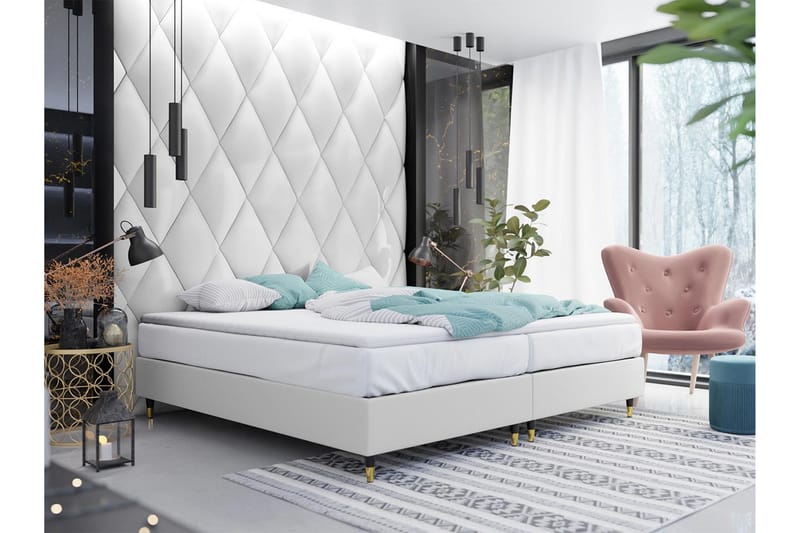 Ramsäng Forenza 140x200 cm - Konstläder/Vit/Trä/Metall - Möbler - Säng - Ramsäng