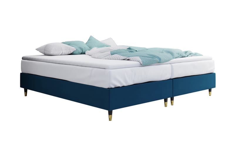 Ramsäng Forenza 140x200 cm - Sammet/Blå/Trä/Metall - Möbler - Säng - Ramsäng