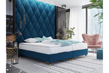 Ramsäng Forenza 140x200 cm - Sammet/Blå/Trä/Metall - Möbler - Säng - Ramsäng