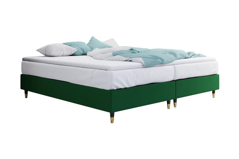 Ramsäng Forenza 140x200 cm - Sammet/Mörkgrön/Trä/Metall - Möbler - Säng - Ramsäng
