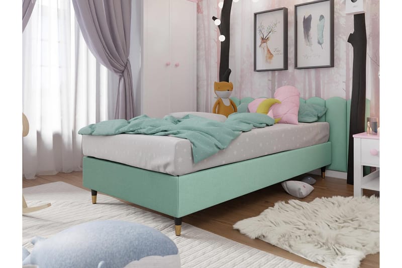 Ramsäng Forenza 80x200 cm - Sammet/Ljusgrön/Trä/Metall - Möbler - Säng - Ramsäng