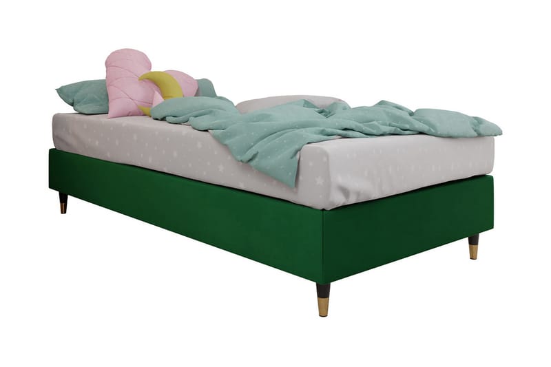 Ramsäng Forenza 80x200 cm - Sammet/Mörkgrön/Trä/Metall - Möbler - Säng - Ramsäng