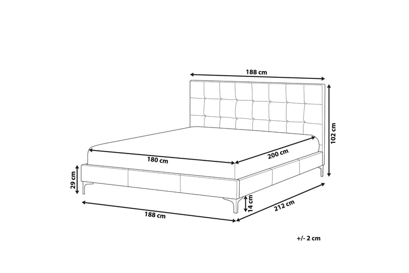 Ramsäng Murette 180x200cm - Sammet/Grå - Möbler - Säng - Ramsäng