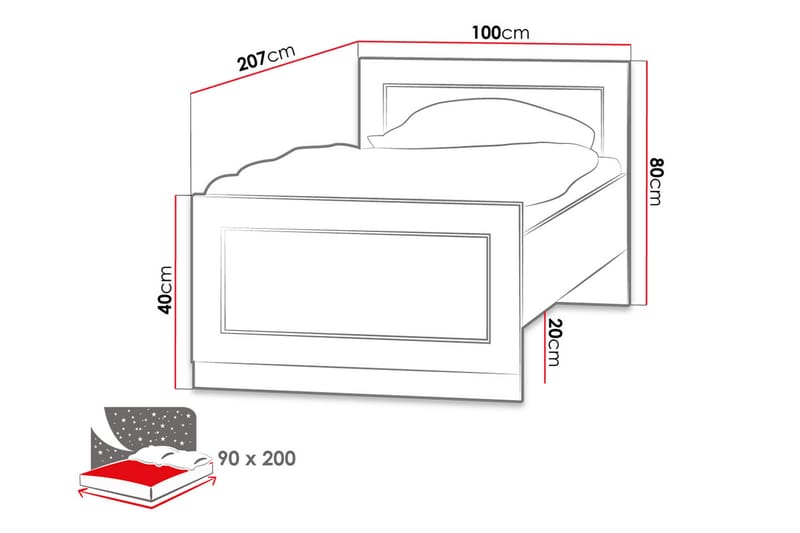 Ramsäng Tadeusz 205x100x90 cm - Trä/natur - Möbler - Säng - Ramsäng