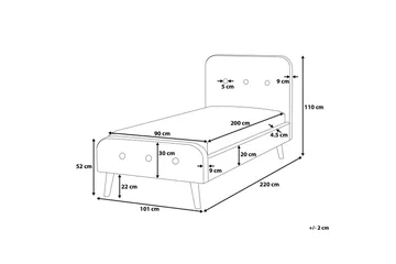 Rennes Sängram 90x200 cm - Beige - Möbler - Säng - Ramsäng